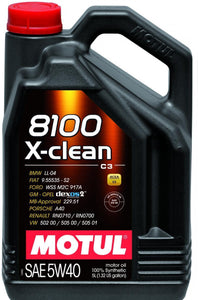 Synthetic Engine Oil 5l 5W40 8100 X-CLEAN - MOTUL 2017-20 Genesis G70 4Cyl 2.0L and more