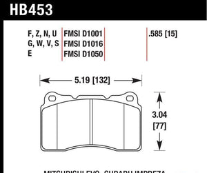 Disc Brake Pad Front HB453B.585 - Hawk Performance 2017-20 Genesis G70 4Cyl 2.0L