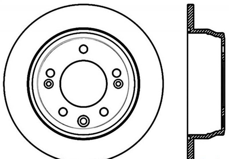 Brake Rotor Rear Left Drilled Slotted - StopTech 2017-20 Genesis G70 4Cyl 2.0L and more