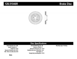 Brake Rotor Front Right Cross Drilled - StopTech 2017-20 Genesis G70 4Cyl 2.0L and more
