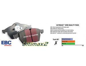 Disc Brake Pad Set Rear Ultimax OEM PLUS FMSI D1551 - EBC Brakes 2017-18 Genesis G80 V6 3.8L and more