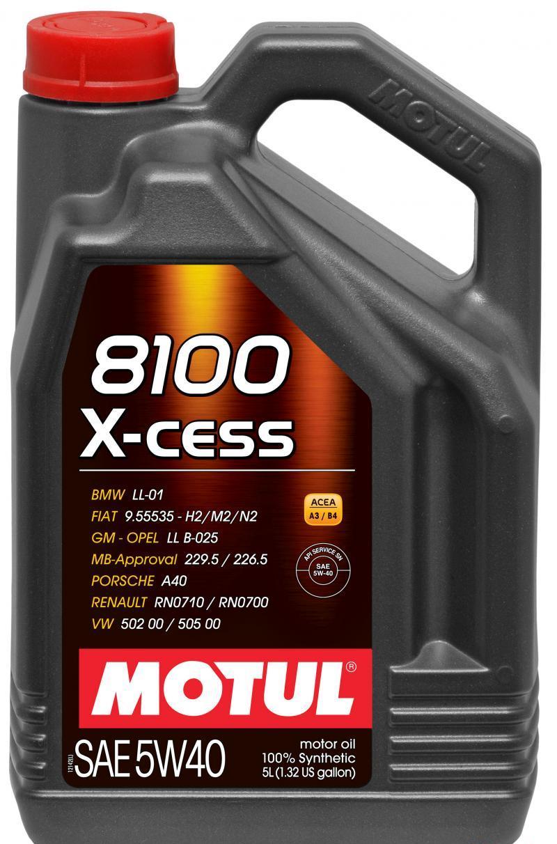 Synthetic Engine Oil 5l 5W40 8100 X-CESS - MOTUL 2017-20 Genesis G70 4Cyl 2.0L and more