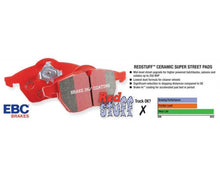 Load image into Gallery viewer, Disc Brake Pad Set Rear Redstuff FMSI D1284 - EBC Brakes 2017-20 Genesis G70 4Cyl 2.0L and more
