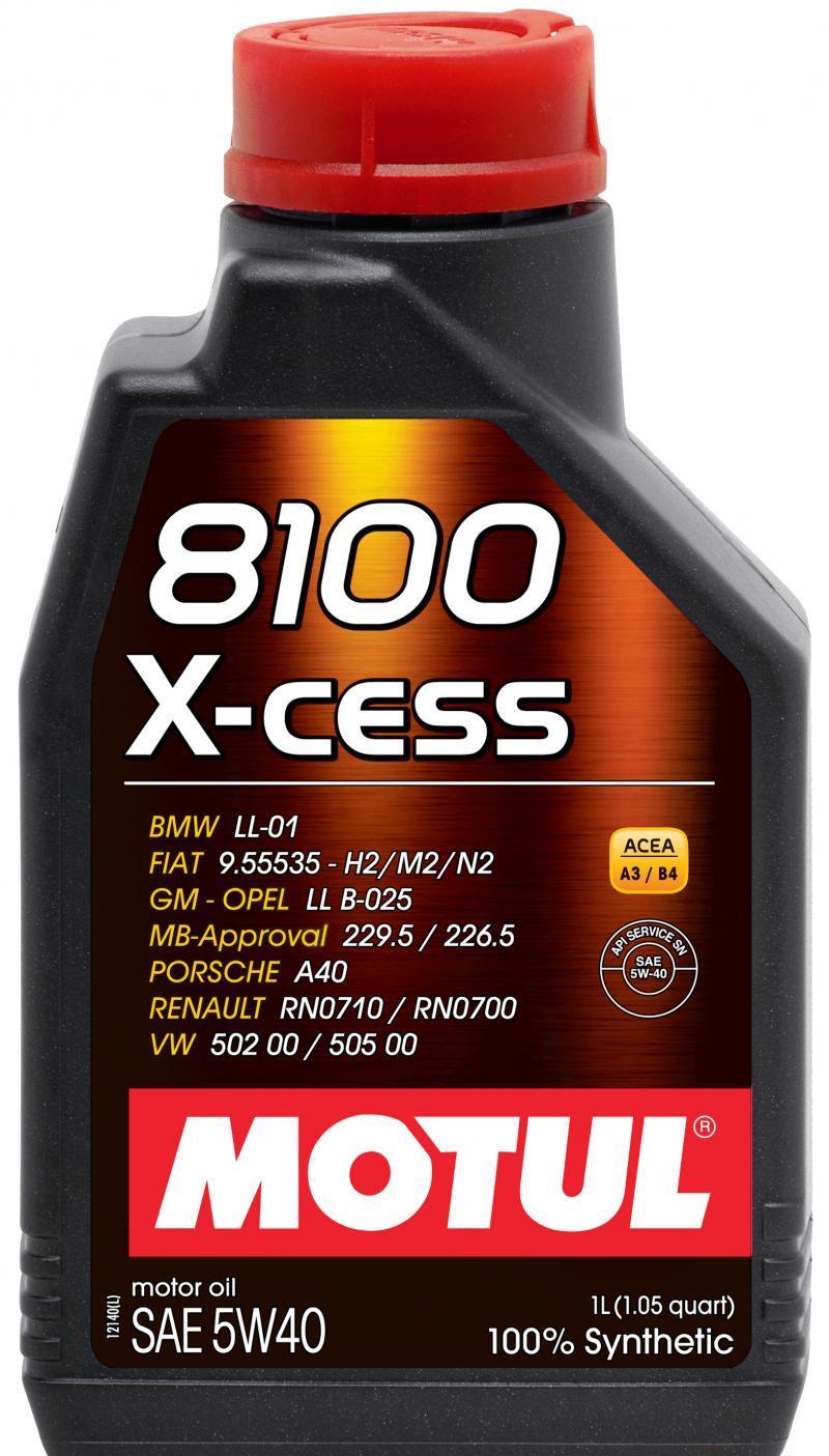 Synthetic Engine Oil 1l 5W40 8100 X-CESS - MOTUL 2017-20 Genesis G70 4Cyl 2.0L and more