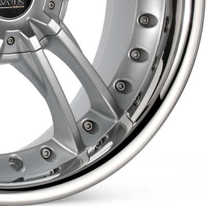 Avarus AV3 20" Rims Bright Sil w/Pol Stainless Lip - Genesis Coupe 2.0T