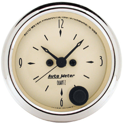Autometer Antique Beige Short Sweep Electric Clock Quartz Movement w/Second Hand Gauges 2