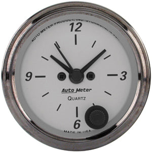 Autometer American Platinum Short Sweep Electric Clock Electronic Quartz Movement w/Second Hand Gauges 2 1/16" (52.4mm)
