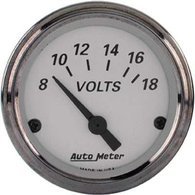 Autometer American Platinum Short Sweep Electric Voltmeter Gauges 2 1/16