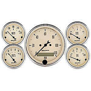 Autometer Antique Beige In-Dash Tachs & Speedos Kit Box Gauges Kit