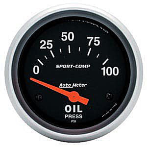 Autometer Sport Comp Short Sweep Electric Oil Pressure Gauge 2 5/8" (66.7mm)