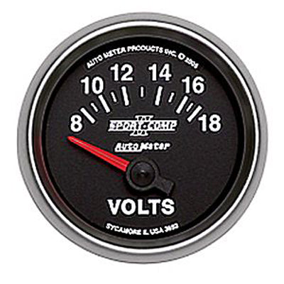 Autometer Sport Comp II Short Sweep Electric Voltmeter Gauges 2 1/16