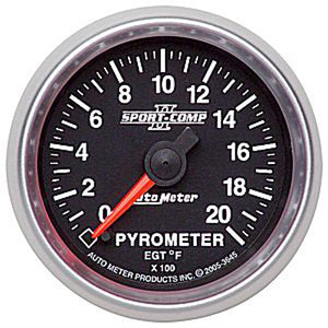 Autometer Sport Comp II Full Sweep Electric Pyrometer Gauges 2 1/16" (52.4mm)