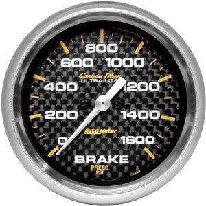 Autometer Carbon Fiber Full Sweep Electric Brake Pressure gauge 2 5/8" (66.7mm)