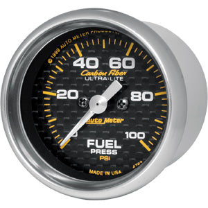 Autometer Carbon Fiber Full Sweep Electric Fuel Pressure gauge 2 1/16" (52.4mm)