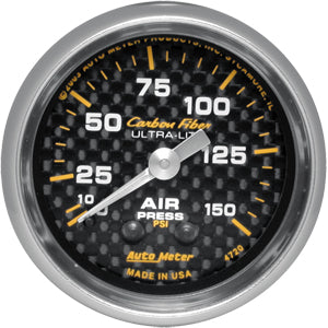 Autometer Carbon Fiber Mechanical Air Pressure gauge 2 1/16