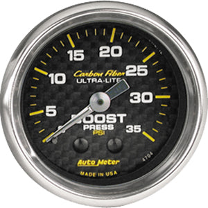 Autometer Carbon Fiber Mechanical Boost gauge 2 1/16