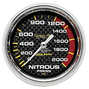 Autometer Carbon Fiber Mechanical Nitrous Pressure gauge 2 5/8" (66.7mm)