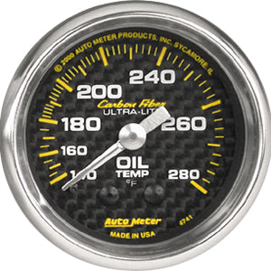 Autometer Carbon Fiber Mechanical Oil Temperature gauge 2 1/16