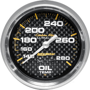 Autometer Carbon Fiber Mechanical Oil Temperature gauge 2 5/8