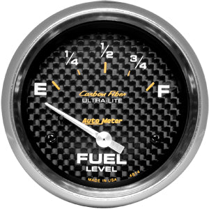 Autometer Carbon Fiber Short Sweep Electric Fuel Level gauge 2 5/8