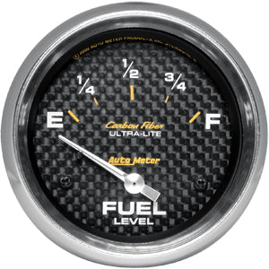 Autometer Carbon Fiber Short Sweep Electric Fuel Level gauge 2 5/8" (66.7mm)