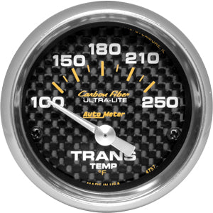Autometer Carbon Fiber Short Sweep Electric Trans Temperature gauge 2 1/16