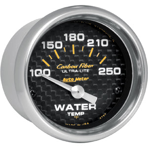 Autometer Carbon Fiber Short Sweep Electric Water Temperature gauge 2 1/16" (52.4mm)