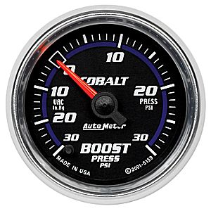 Autometer Cobalt Full Sweep Electric Boost / Vacuum gauge 2 1/16" (52.4mm)