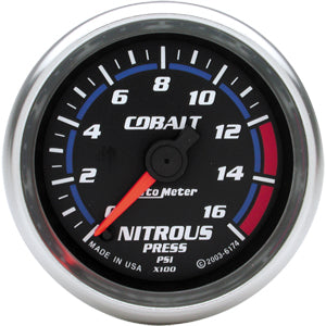Autometer Cobalt Full Sweep Electric Nitrous Pressure gauge 2 1/16