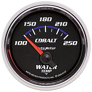 Autometer Cobalt Short Sweep Electric Water Temperature gauge 2 1/16