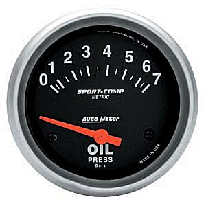 Autometer Metric Short Sweep Electric Oil Pressure gauge 2 5/8" (66.7mm)