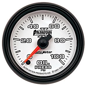 Autometer Phantom II Full Sweep Electric Oil Pressure Gauge 2 1/16