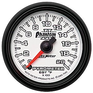Autometer Phantom II Full Sweep Electric Pyrometer Gauge 2 1/16" (52.4mm)