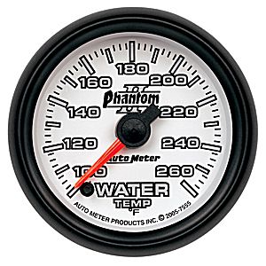 Autometer Phantom II Full Sweep Electric Water Temperature Gauge 2 1/16