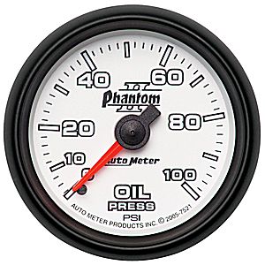Autometer Phantom II Mechanical Oil Pressure Gauge 2 1/16" (52.4mm)