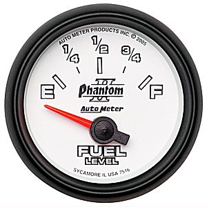 Autometer Phantom II Short Sweep Electric Fuel Level Gauge 2 1/16" (52.4mm)