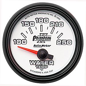 Autometer Phantom II Short Sweep Electric Water Temperature Gauge 2 1/16" (52.4mm)