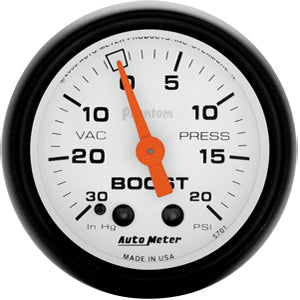 Autometer Phantom Mechanical Boost / Vacuum gauge 2 1/16