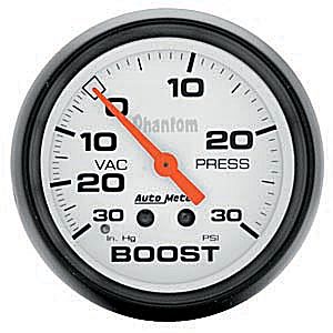 Autometer Phantom Mechanical Boost / Vacuum gauge 2 5/8