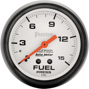 Autometer Phantom Mechanical Fuel Pressure gauge 2 5/8