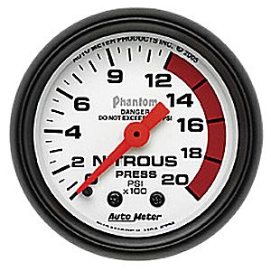 Autometer Phantom Mechanical Nitrous Pressure gauge 2 1/16