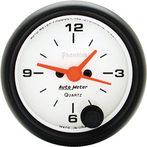 Autometer Phantom Short Sweep Electric Clock gauge 2 1/16" (52.4mm)