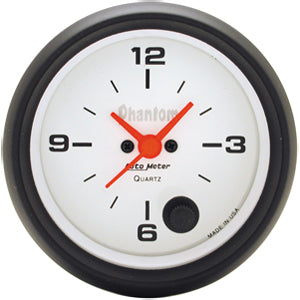 Autometer Phantom Short Sweep Electric Clock gauge 2 5/8" (66.7mm)