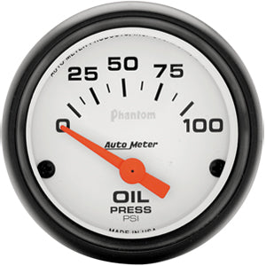Autometer Phantom Short Sweep Electric Oil Pressure gauge 2 1/16" (52.4mm)