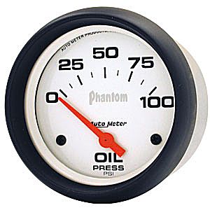 Autometer Phantom Short Sweep Electric Oil Pressure gauge 2 5/8" (66.7mm)