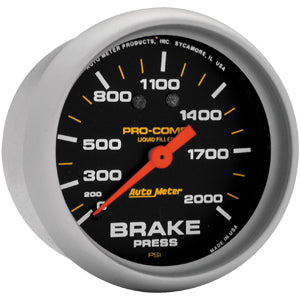 Autometer Pro Comp Liquid Filled Mechanical Brake Pressure Gauge 2 5/8