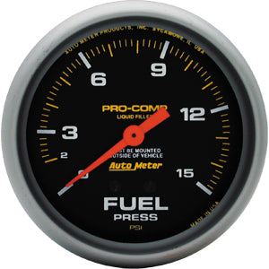 Autometer Pro Comp Liquid Filled Mechanical Fuel Pressure Gauge 2 5/8" (66.7mm)