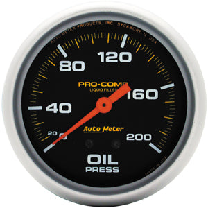 Autometer Pro Comp Liquid Filled Mechanical Oil Pressure Gauge 2 5/8" (66.7mm)