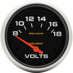 Autometer Pro Comp Short Sweep Electric Voltmeter Gauge 2 5/8