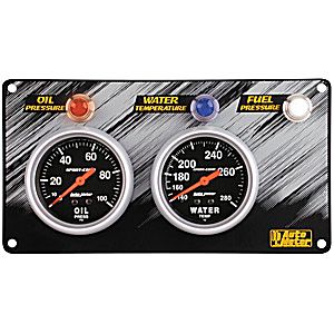 Autometer Race Panels Sport-Comp 2 Gauge Panel W/Fuel Light Accessories